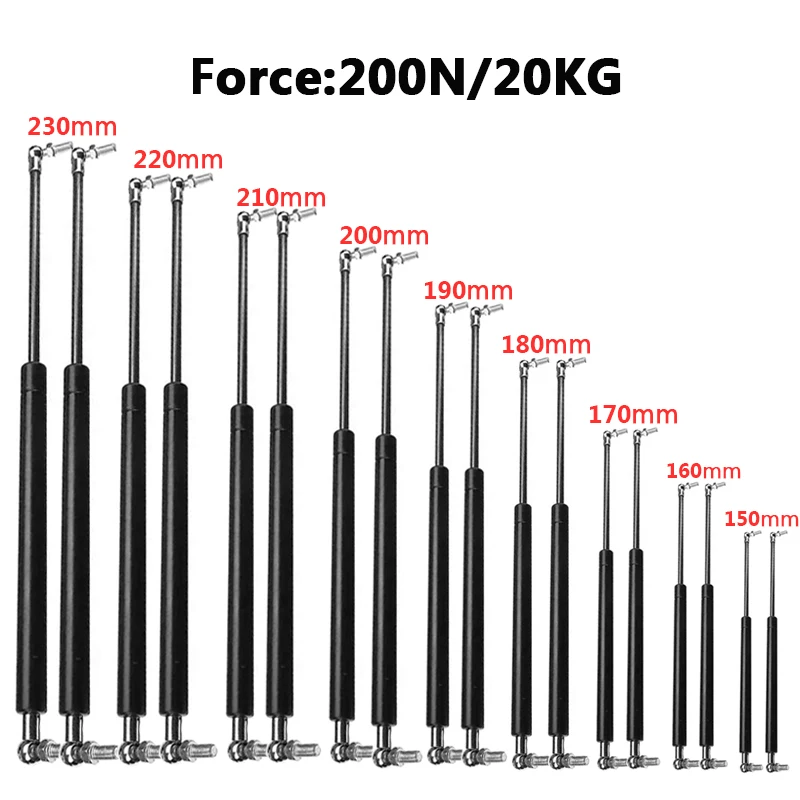 Furniture Hardware In China - 2PCS 150-230mm 200N/20KG Lift Struts Bonnet