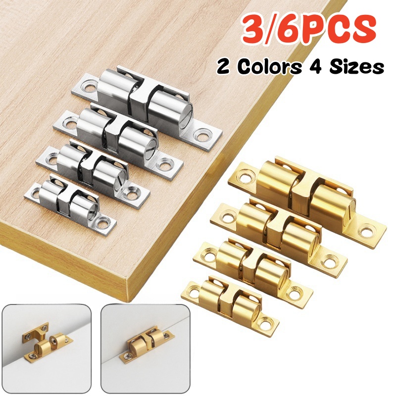 Furniture Hardware Lock - 3/6pcs Cabinet Closet Door Ball Catch,Brass