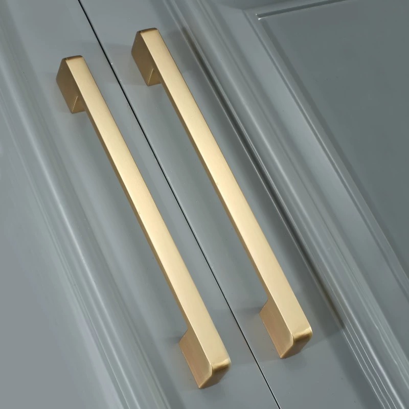 Drawer Pull Gold - Gold Brushed Cupboard Cabinet Hardware Kitchen