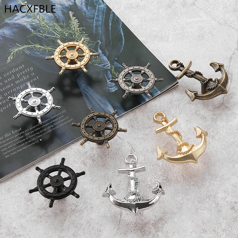 Drawer Pull Gold - Navigation Decoration Ship Anchor Silver Cabinet