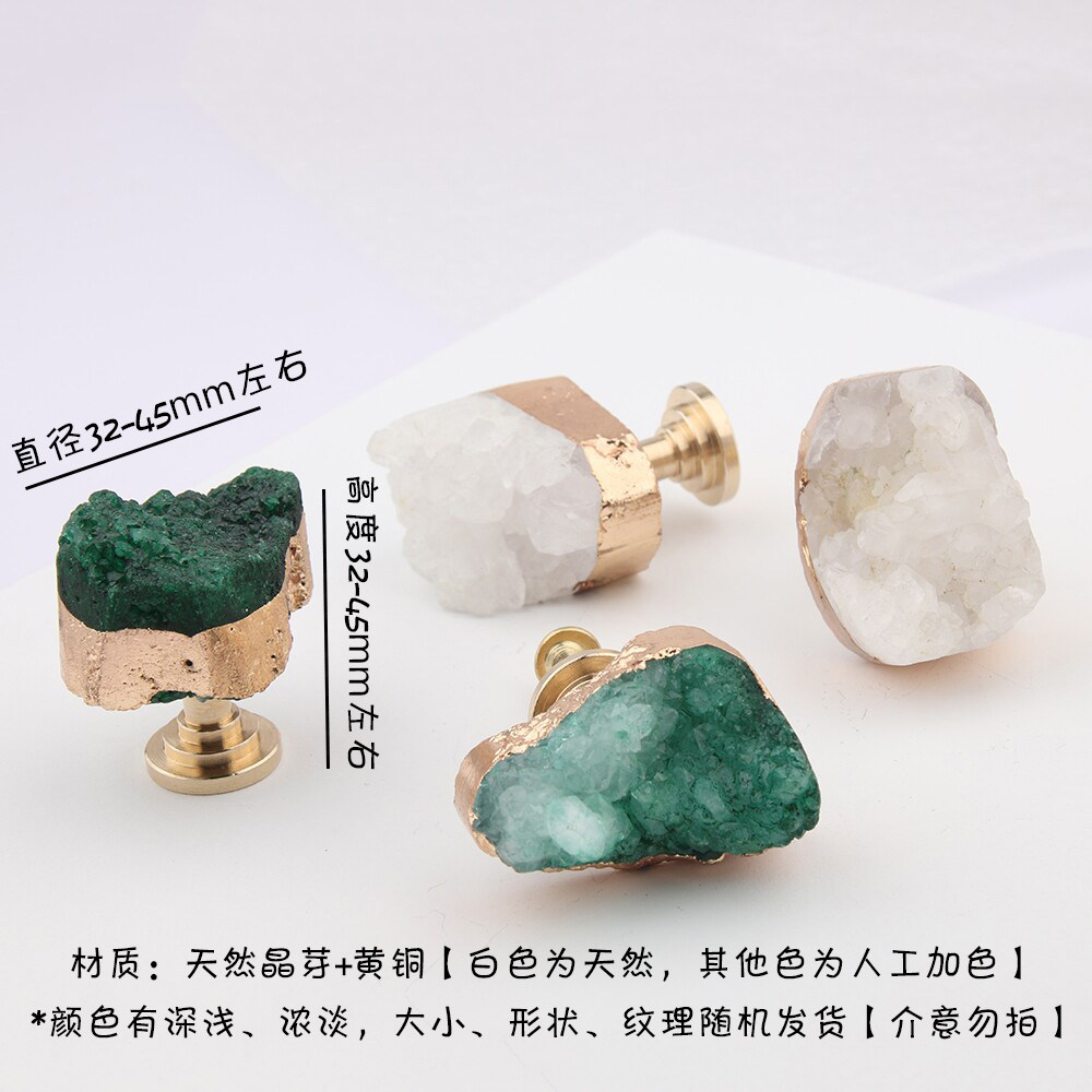 Natural White Crystal Tooth Pl - Drawer Pull Gold recension och pris
