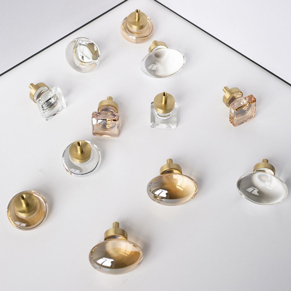 Crystal Glass Furniture Handle - Drawer Pull Gold recension och pris