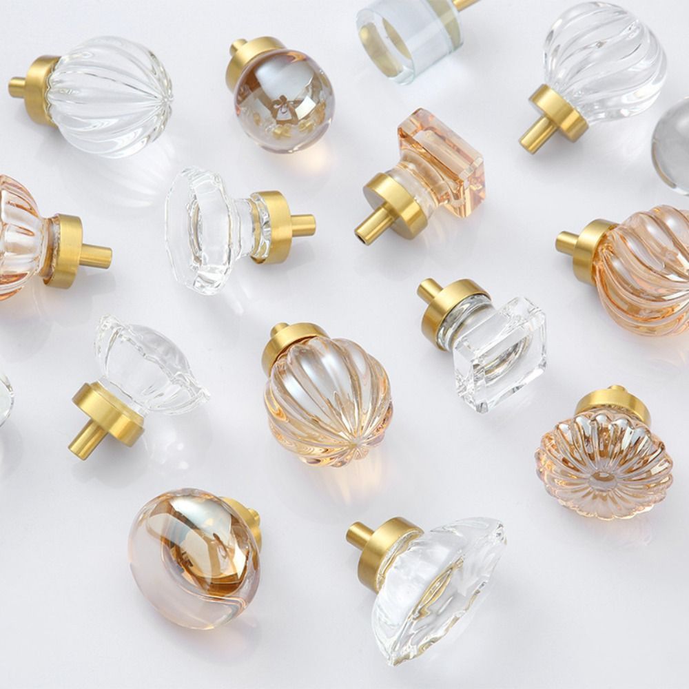Crystal Glass Furniture Handle - Drawer Pull Gold recension och pris