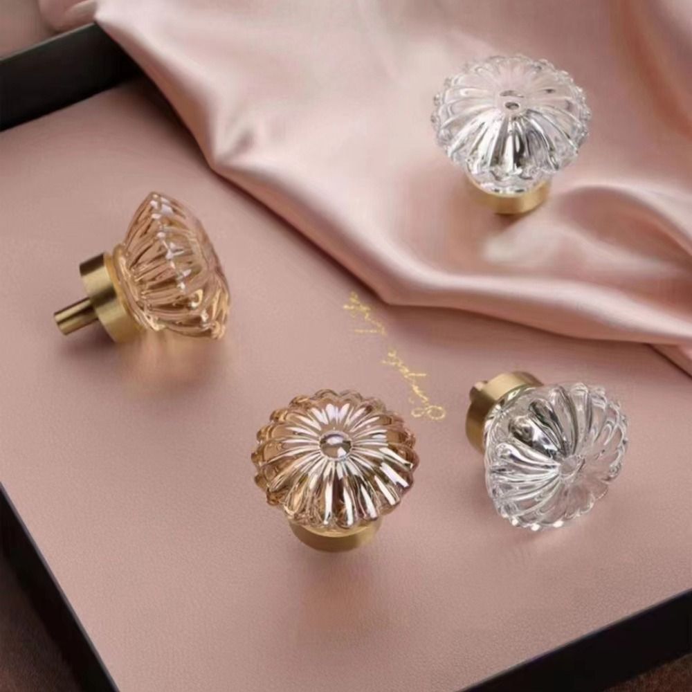 Crystal Glass Furniture Handle - Drawer Pull Gold recension och pris