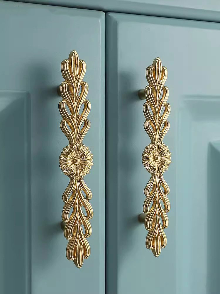 1 PC Brass Flower shaped Creat - Drawer Pull Gold recension och pris