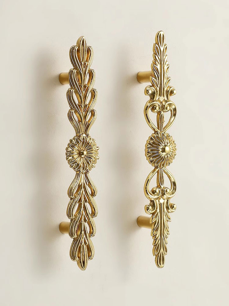 1 PC Brass Flower shaped Creat - Drawer Pull Gold recension och pris