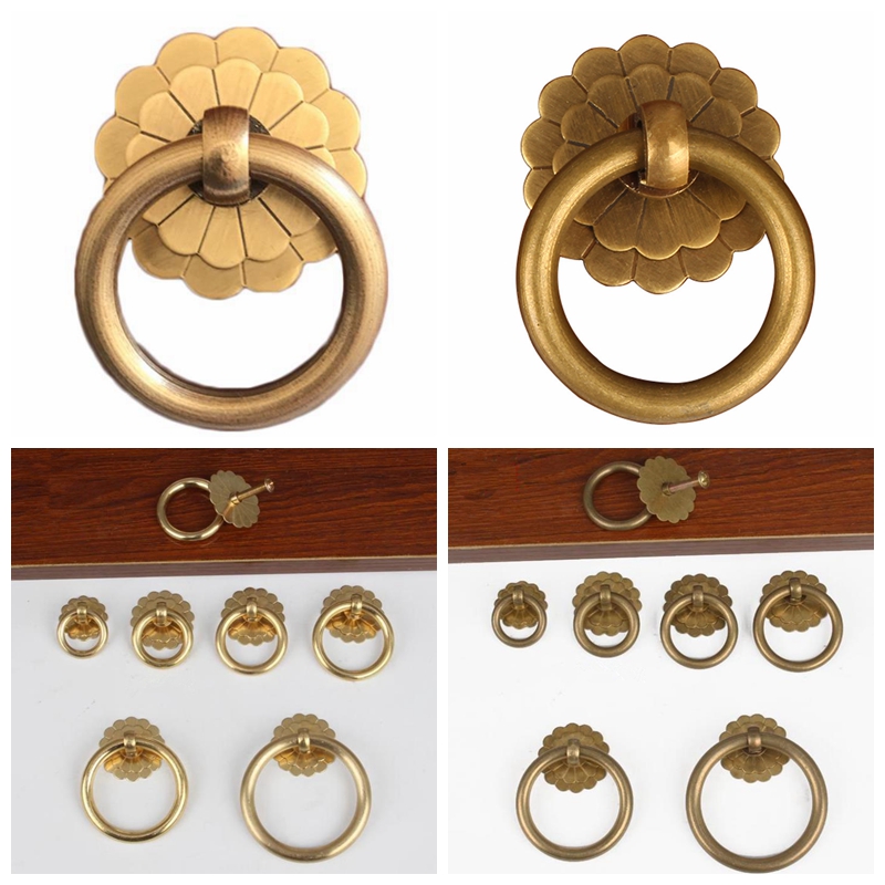 Antique Brass Cabinet Ring Kno - Drawer Pull Gold recension och pris
